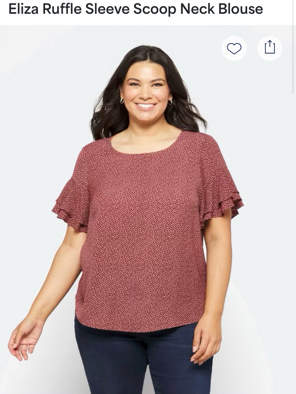 41 Hawthorn Eliza Ruffle Sleeve Scoop Neck Blouse - Dusty Rose